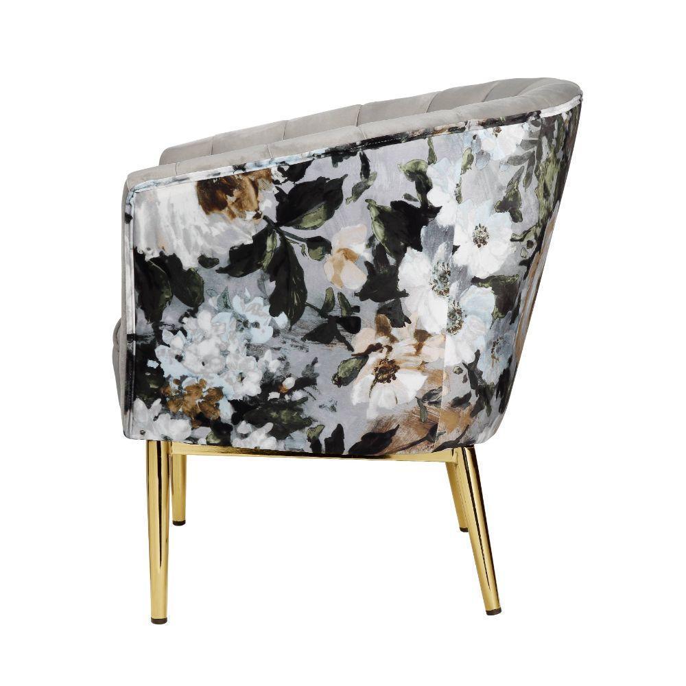 ACME Colla Accent Chair, Black Velvet & Gold FredCo