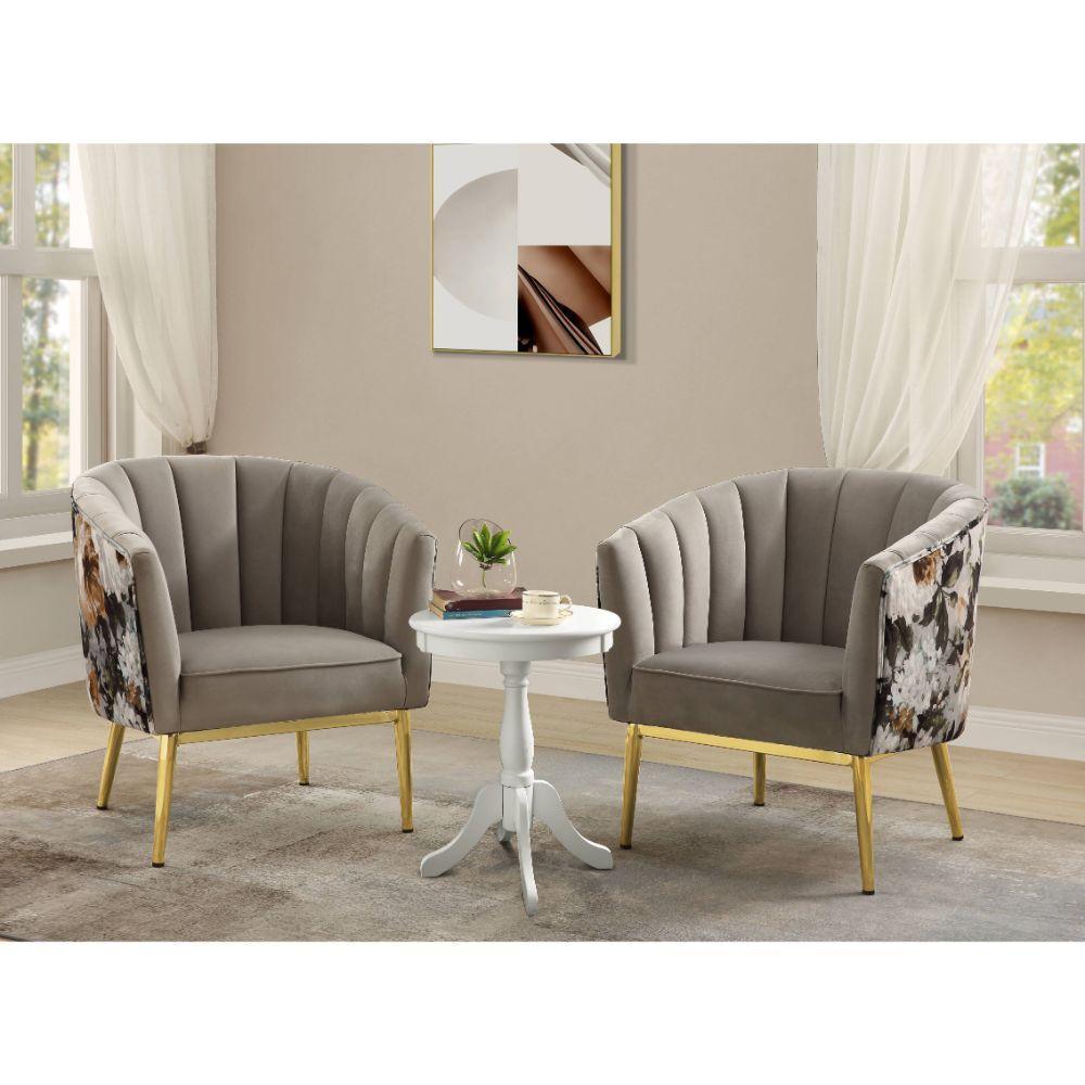 ACME Colla Accent Chair, Black Velvet & Gold FredCo