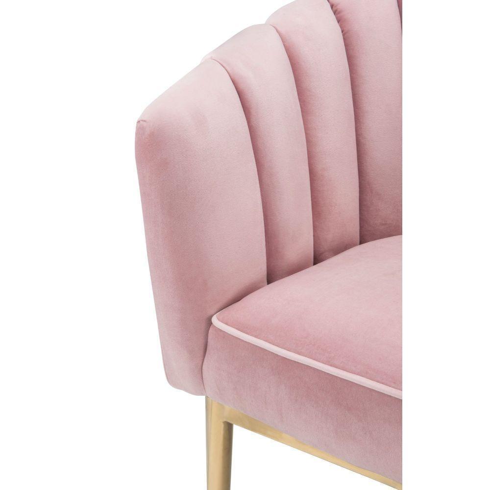 ACME Colla Accent Chair, Blush Pink Velvet & Gold FredCo