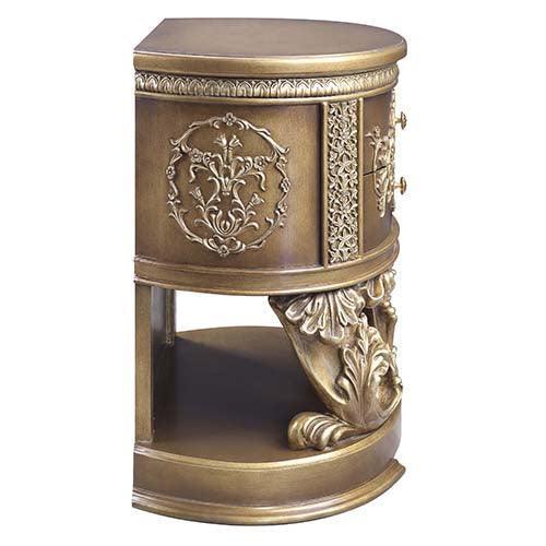 ACME Constantine Nightstand, Brown & Gold Finish FredCo