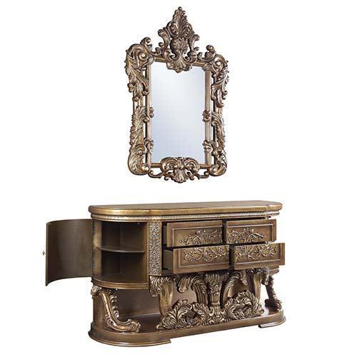 ACME Constantine Server, Brown & Gold Finish FredCo