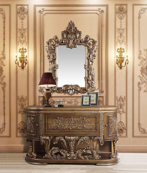 ACME Constantine Server, Brown & Gold Finish FredCo