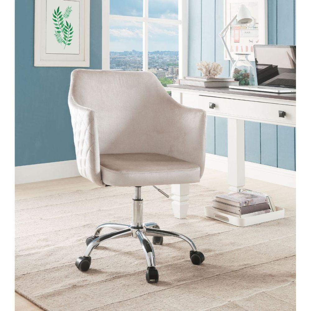 ACME Cosgair Office Chair, Champagne Velvet & Chrome FredCo