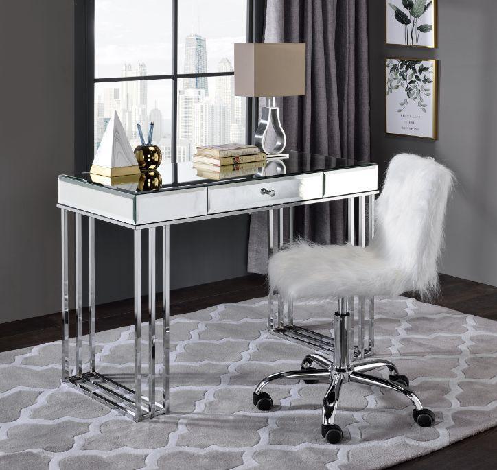 ACME Critter Writing Desk, Mirrored and Chrome Finish FredCo