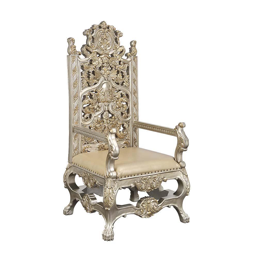 ACME Danae Arm Chair (Set-2), PU, Champagne & Gold Finish FredCo