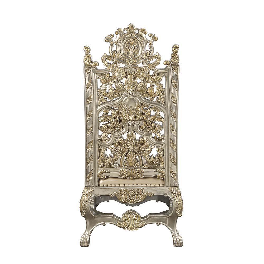 ACME Danae Arm Chair (Set-2), PU, Champagne & Gold Finish FredCo