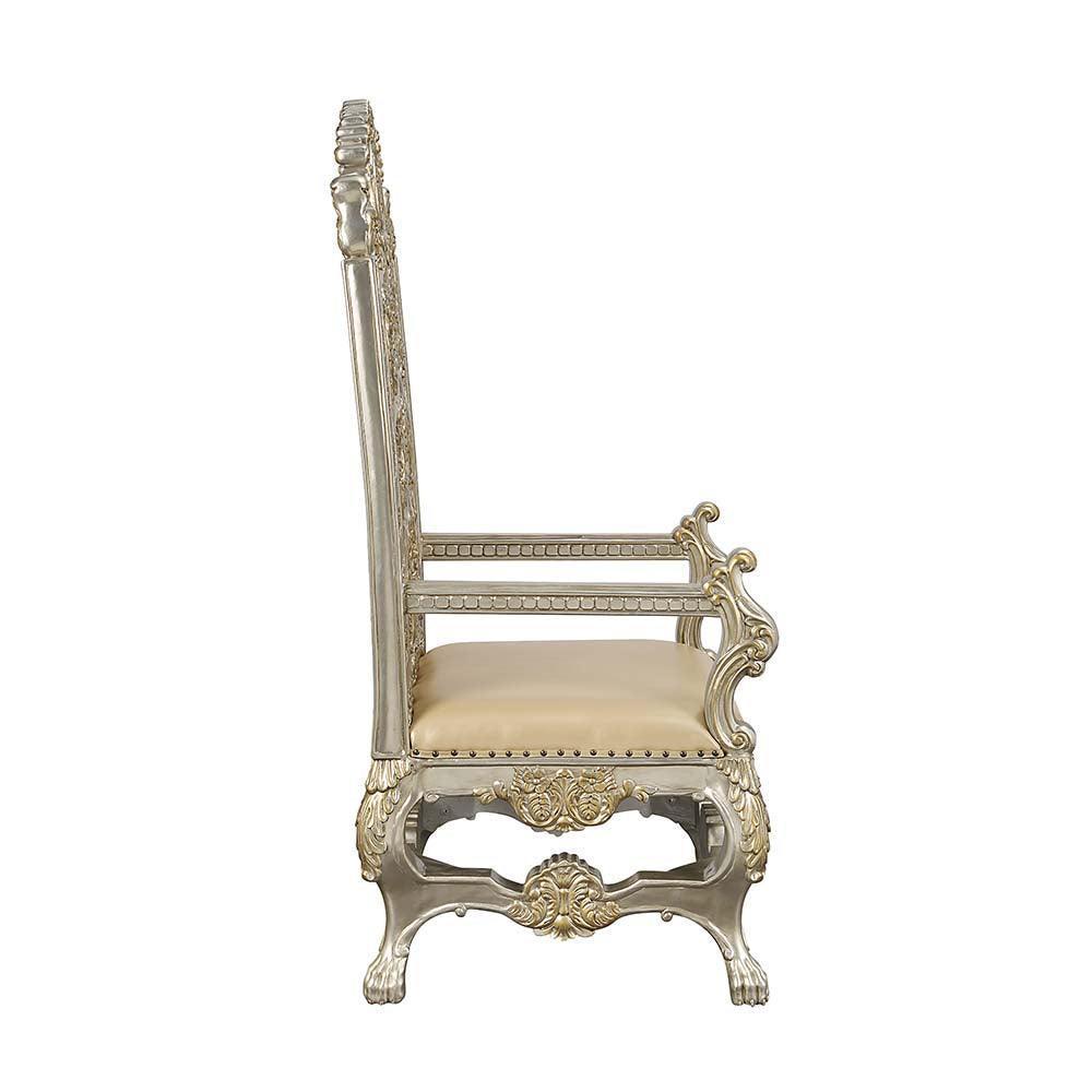 ACME Danae Arm Chair (Set-2), PU, Champagne & Gold Finish FredCo