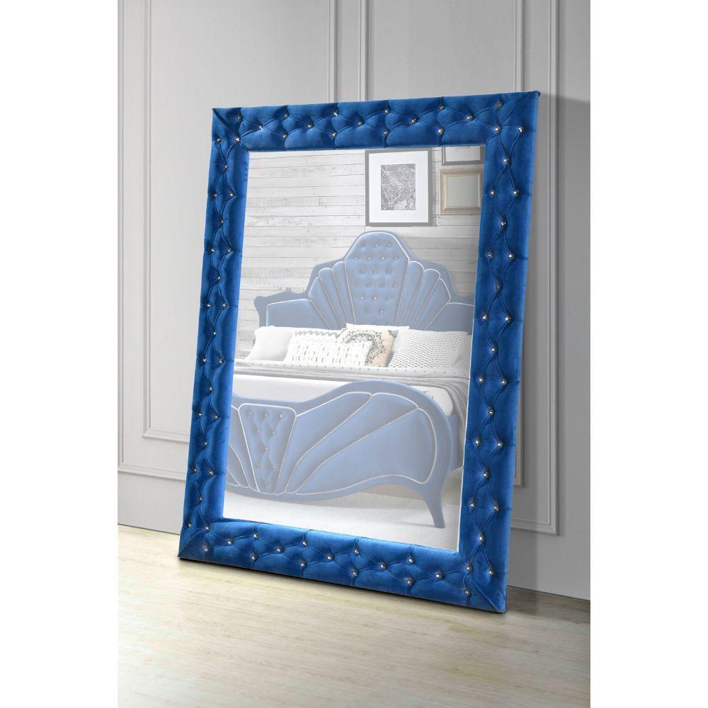 ACME Dante Accent Floor Mirror, Blue Velvet FredCo