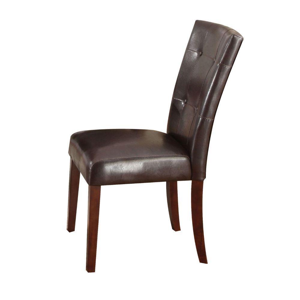 ACME Danville Side Chair (Set-2), Espresso PU & Walnut 07054 FredCo