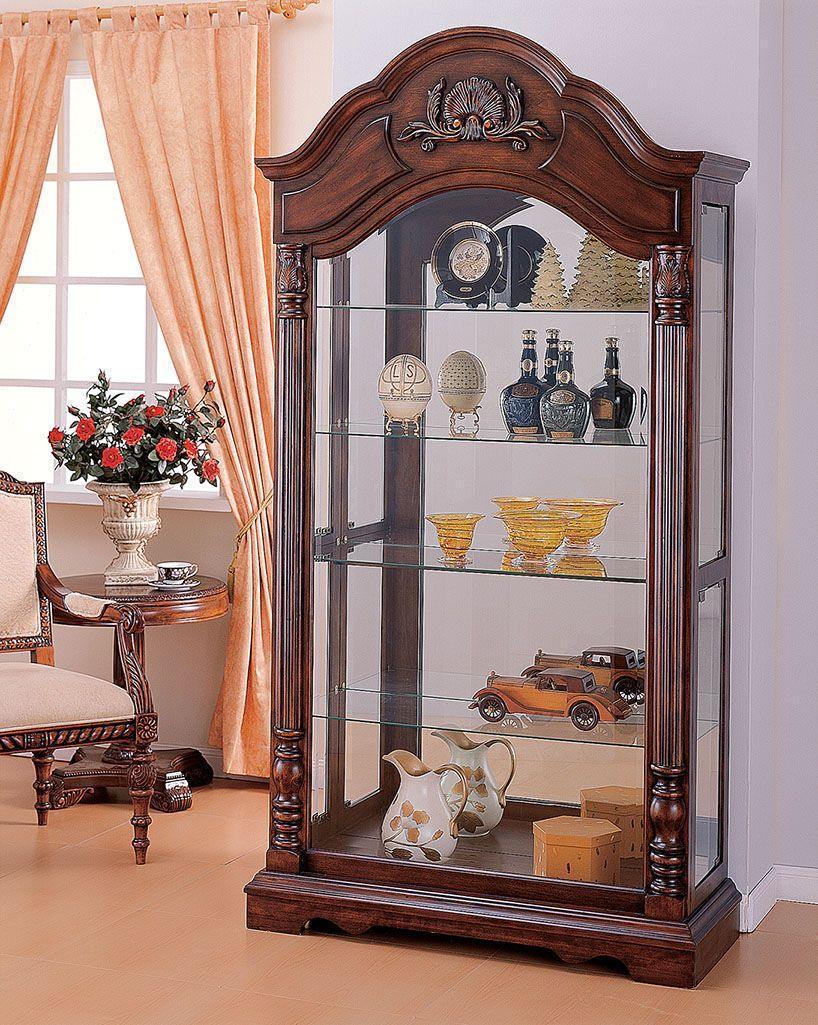 ACME Denton Curio Cabinet, Cherry FredCo