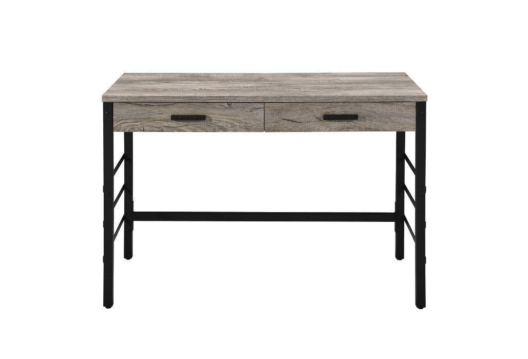 ACME Disho Built-in USB Port Writing Desk, Light Weathered Oak & Black Finish FredCo