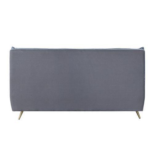ACME Doris Eastern King Bed, Vntage White Top Grain Leather FredCo