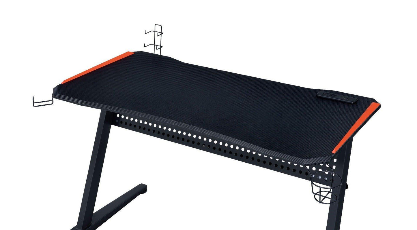 ACME Dragi Gaming Table w/USB Port, Black & Red Finish FredCo
