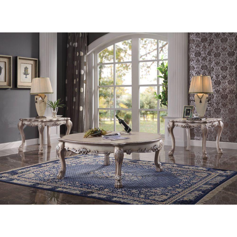 ACME Dresden Coffee Table, Vintage Bone White FredCo