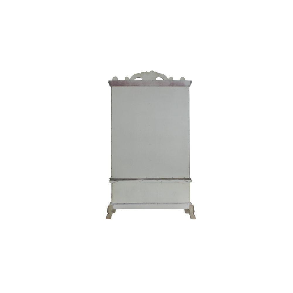 ACME Dresden Curio Cabinet, Vintage Bone White FredCo