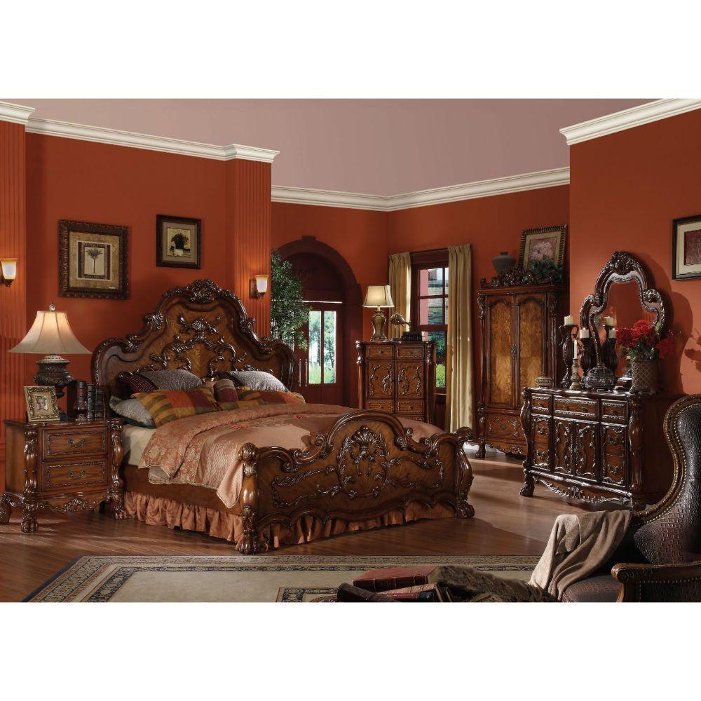 ACME Dresden Eastern King Bed, Cherry Oak 12137EK FredCo