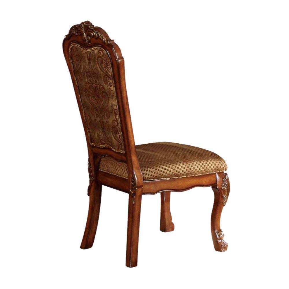 ACME Dresden Side Chair (Set-2), Fabric & Cherry Oak FredCo