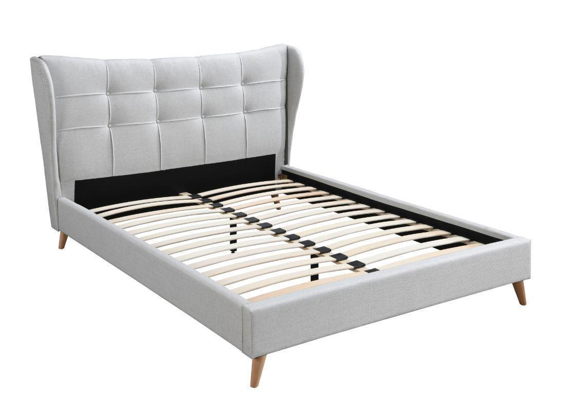 ACME Duran Queen Bed, Light Gray Fabric FredCo