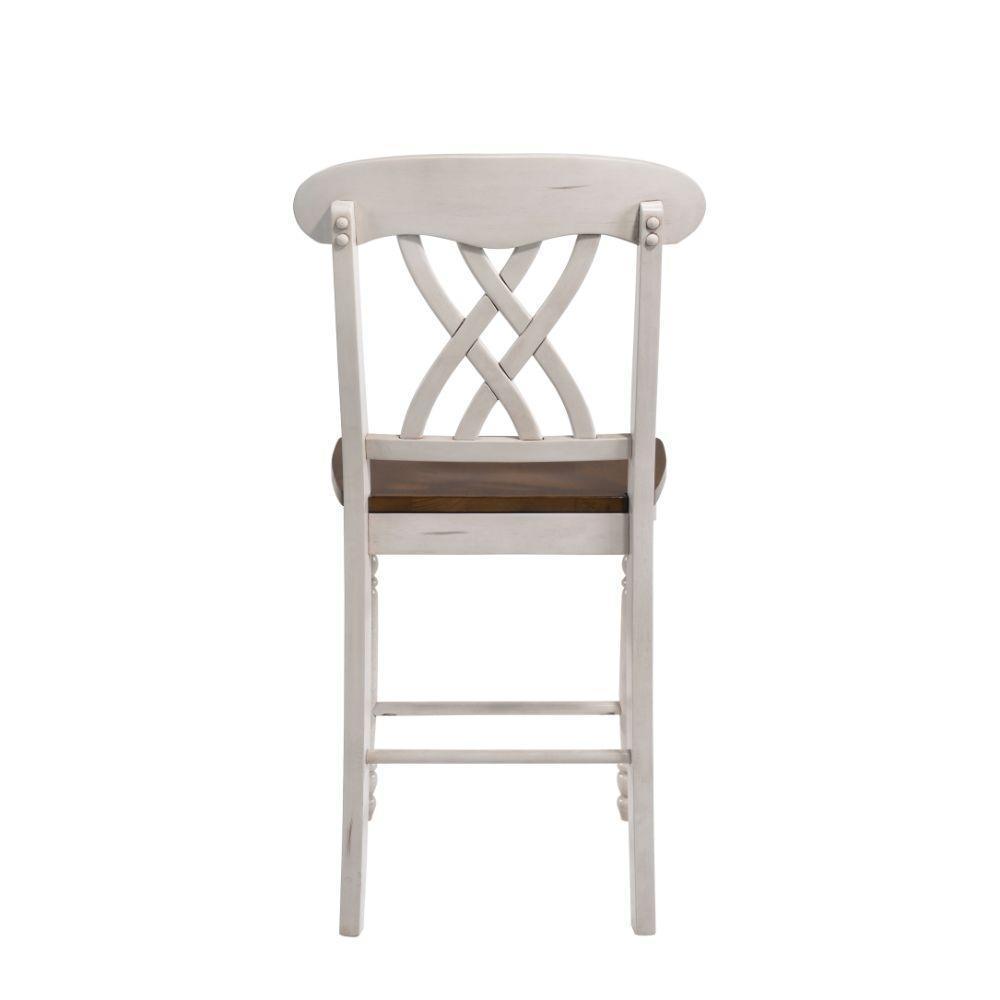 ACME Dylan Counter Height Chair (Set-2), Buttermilk & Oak FredCo