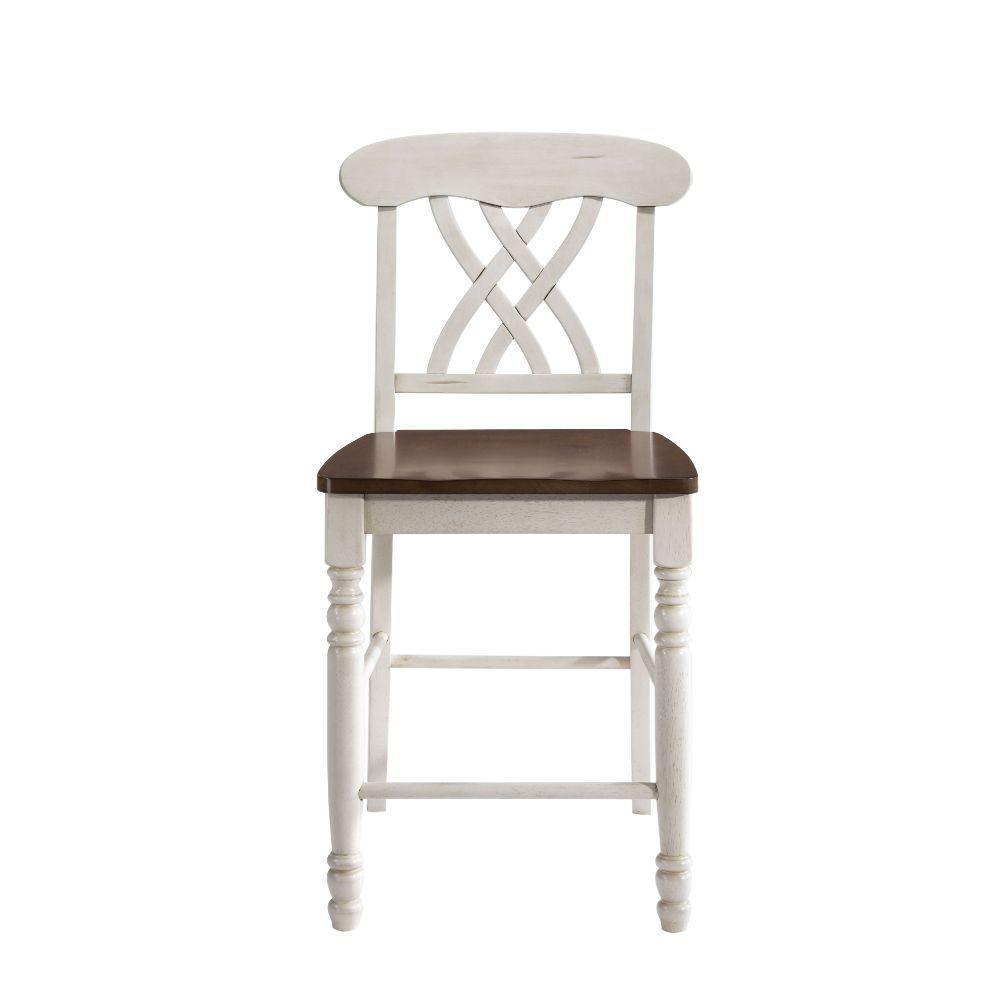 ACME Dylan Counter Height Chair (Set-2), Buttermilk & Oak FredCo
