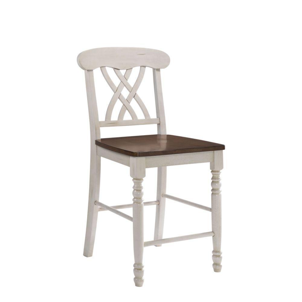 ACME Dylan Counter Height Chair (Set-2), Buttermilk & Oak FredCo