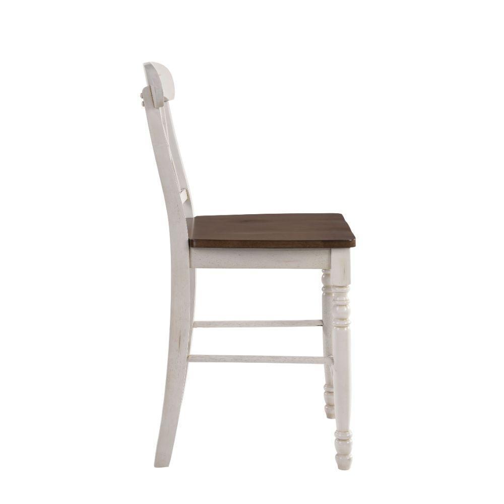 ACME Dylan Counter Height Chair (Set-2), Buttermilk & Oak FredCo