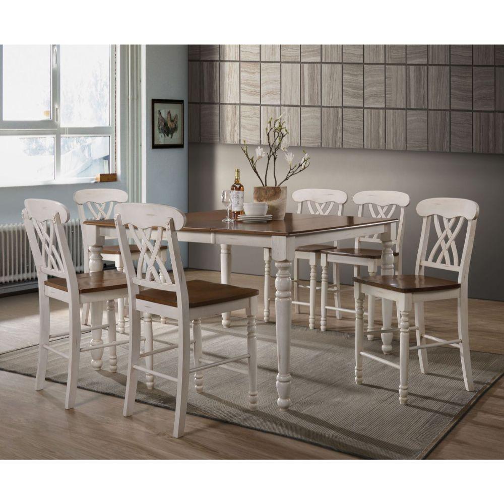 ACME Dylan Counter Height Table, Buttermilk & Oak FredCo