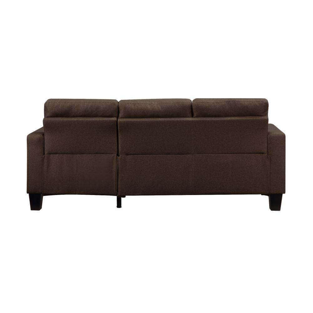 ACME Earsom Sofa and Ottoman, Brown Linen FredCo