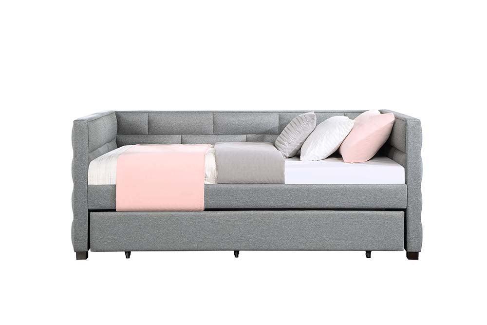 ACME Ebbo Daybed & Trundle (T/T), Gray Fabric FredCo
