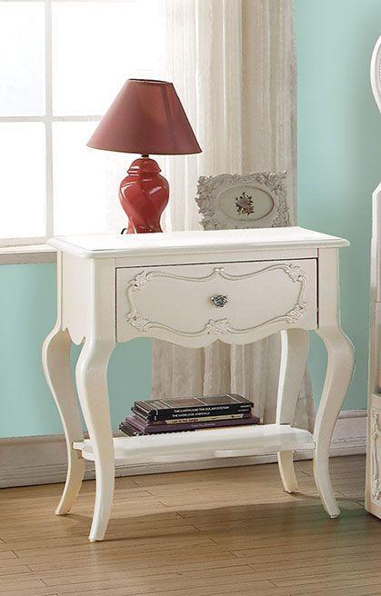 ACME Edalene Nightstand, Pearl White FredCo