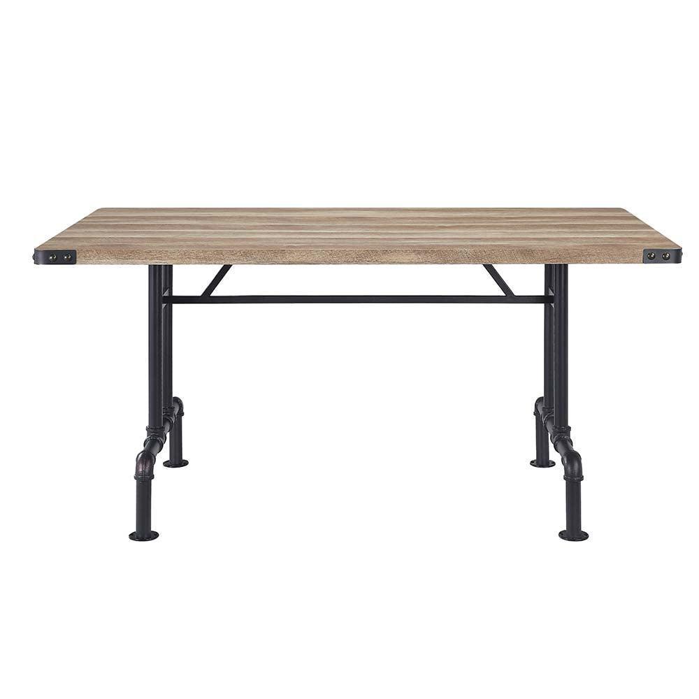 ACME Edina Dining Table, Oak & Sandy Black Finish FredCo