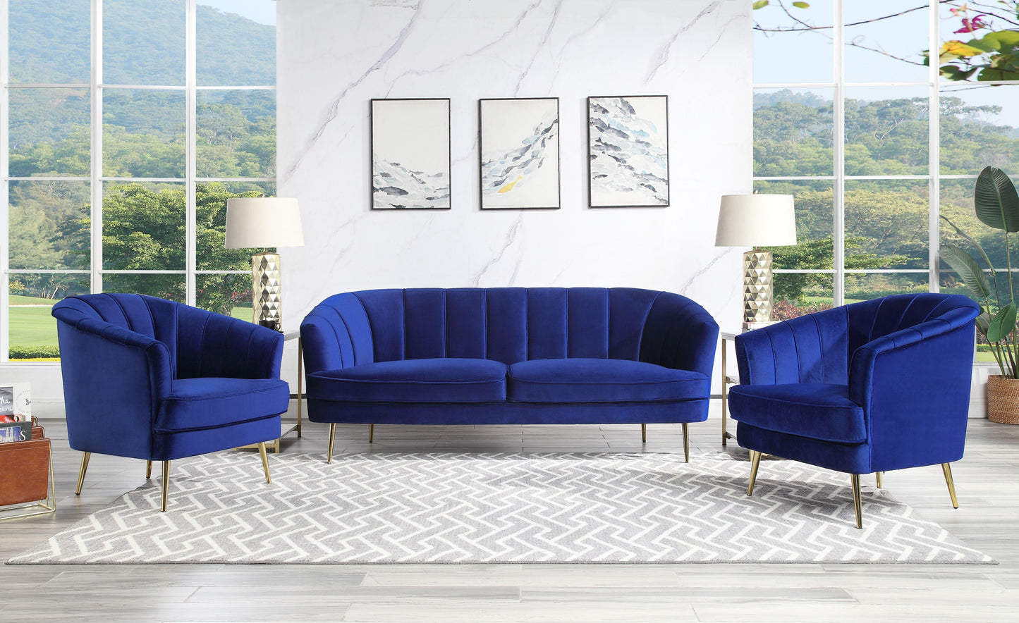 ACME Eivor Chair, Blue Velvet FredCo