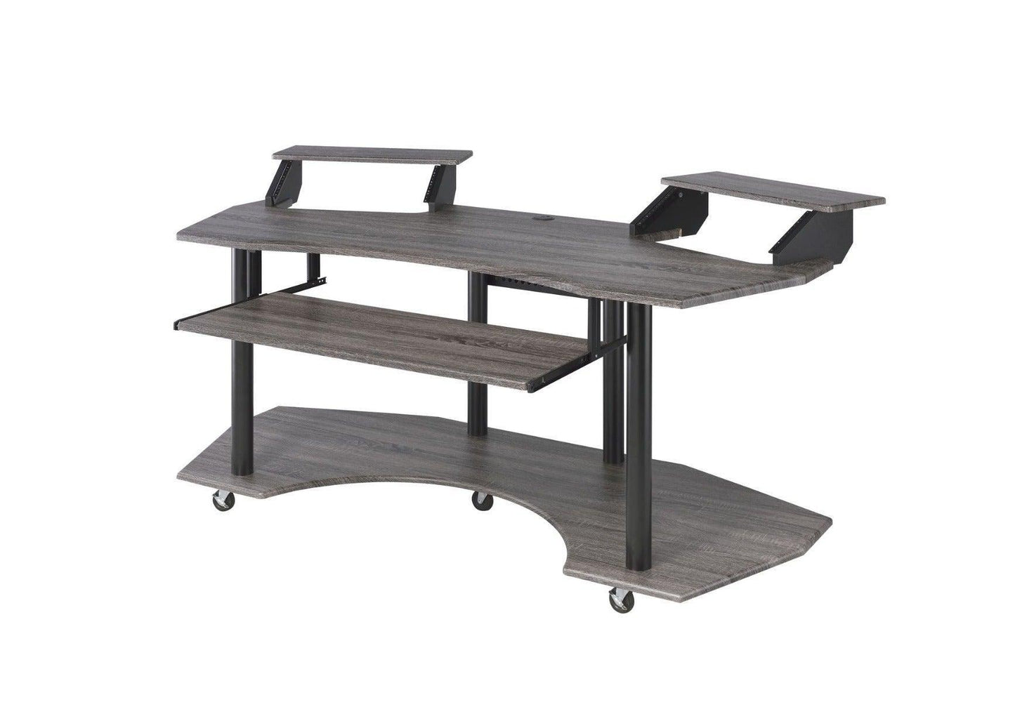 ACME Eleazar Music Recording Studio Desk, Black Oak FredCo