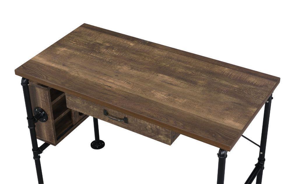 ACME Endang Writing Desk, Weathered Oak & Black Finish FredCo