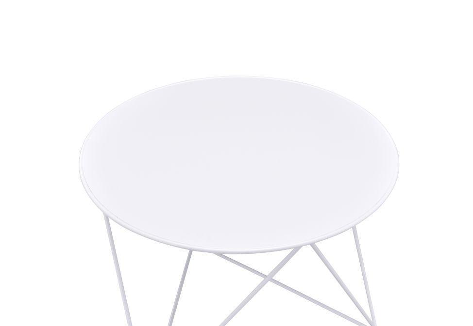 ACME Epidia Accent Table, White Finish FredCo
