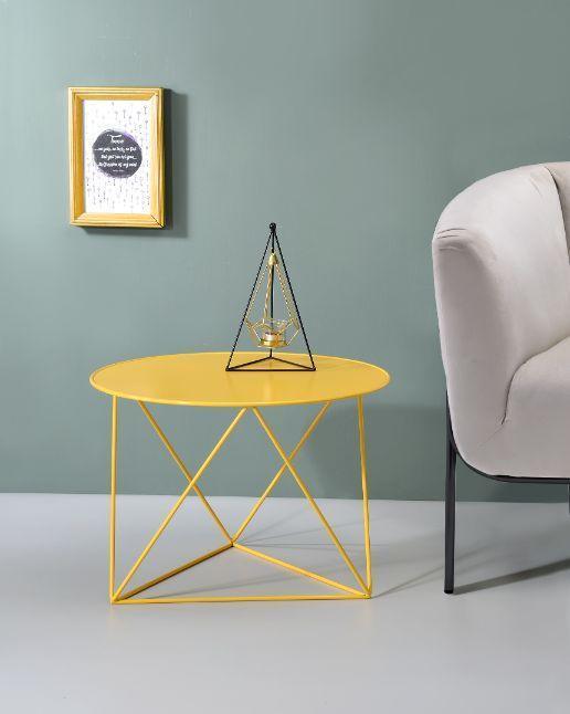 ACME Epidia Accent Table, Yellow Finish FredCo