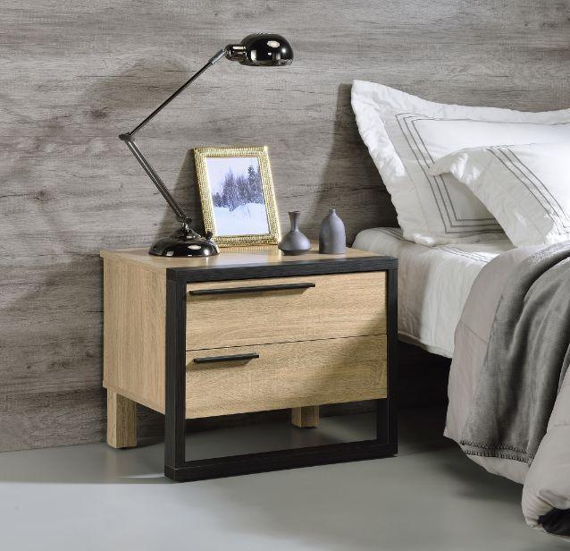 ACME Erasto Accent Table, Oak & Black Finish FredCo