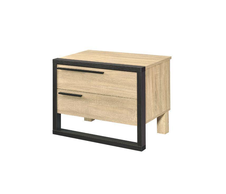 ACME Erasto Accent Table, Oak & Black Finish FredCo