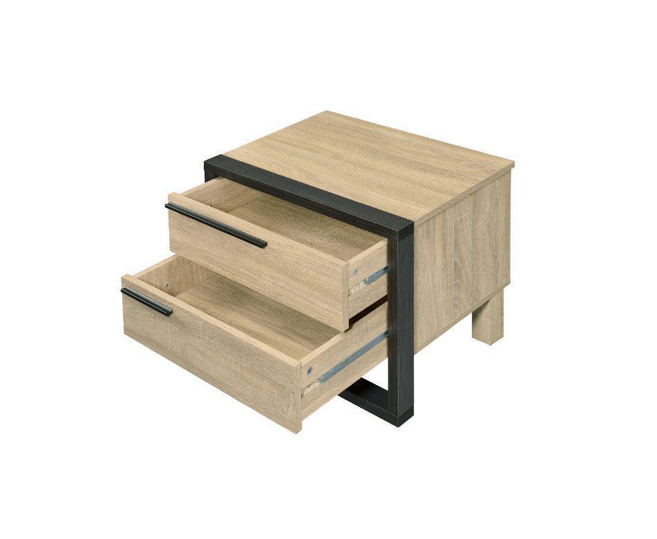 ACME Erasto Accent Table, Oak & Black Finish FredCo
