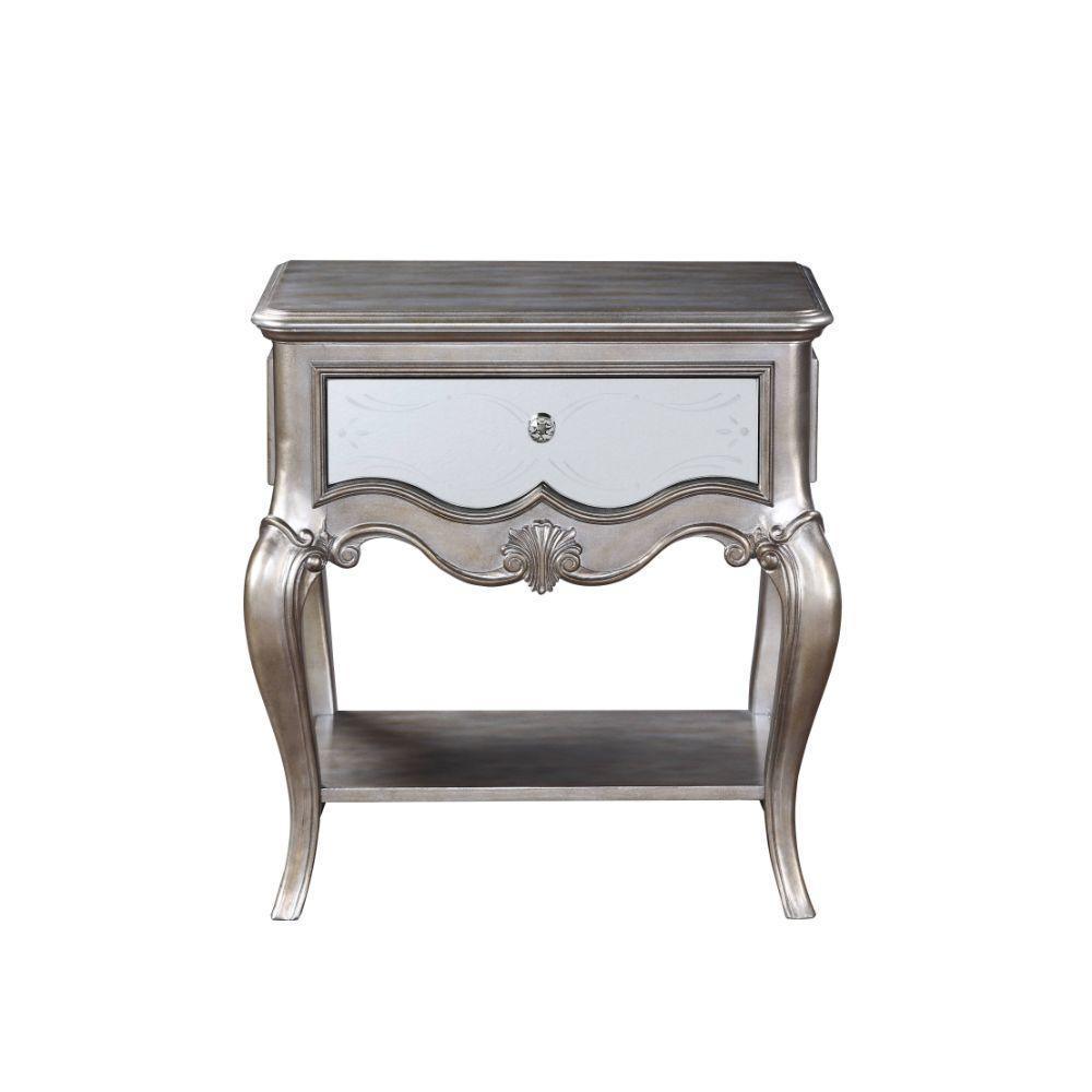 ACME Esteban Nightstand (1 Drw), Antique Champagne FredCo