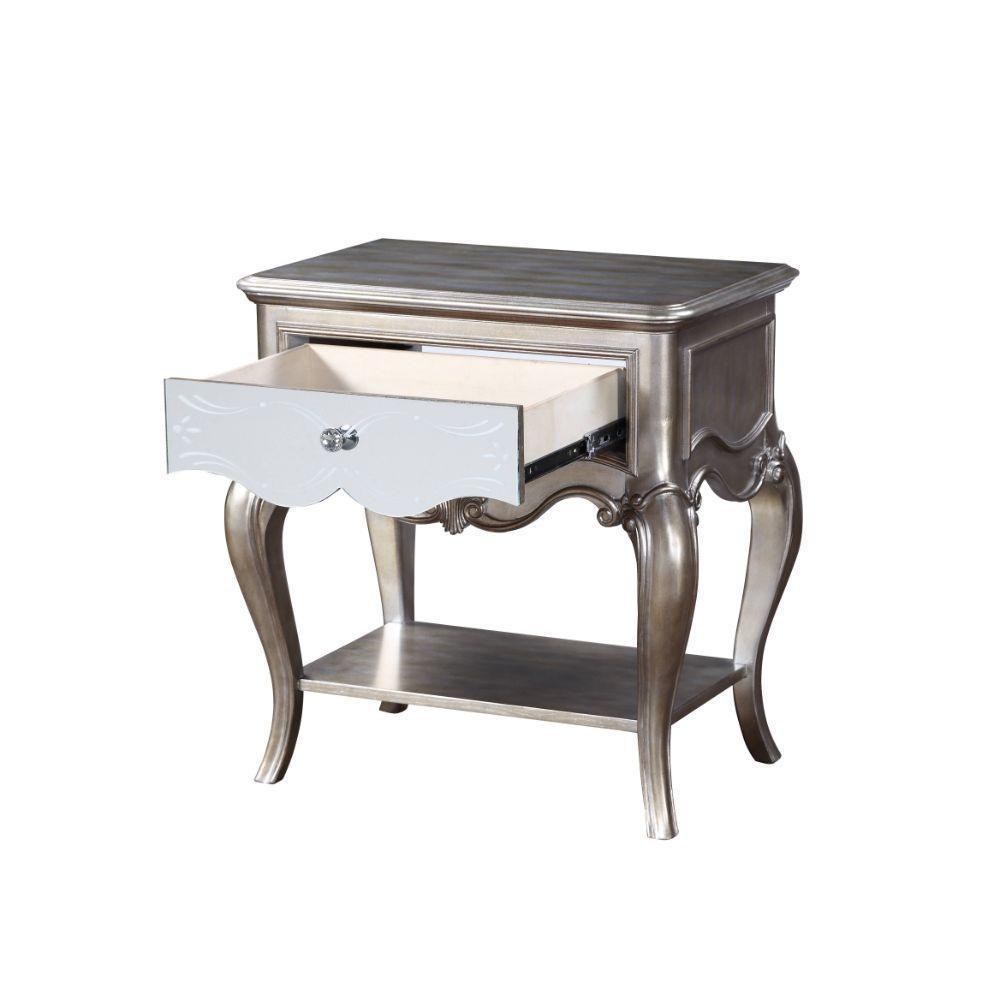 ACME Esteban Nightstand (1 Drw), Antique Champagne FredCo