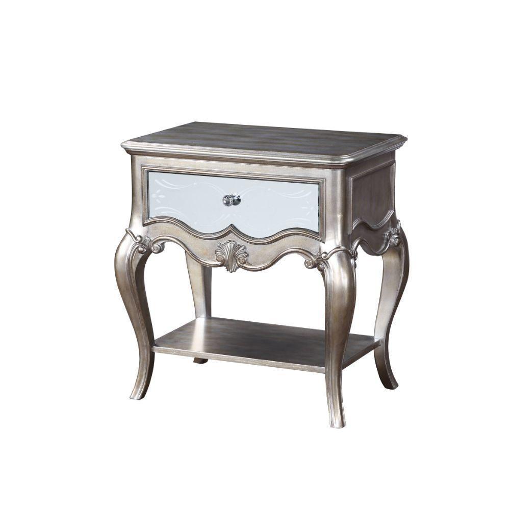 ACME Esteban Nightstand (1 Drw), Antique Champagne FredCo