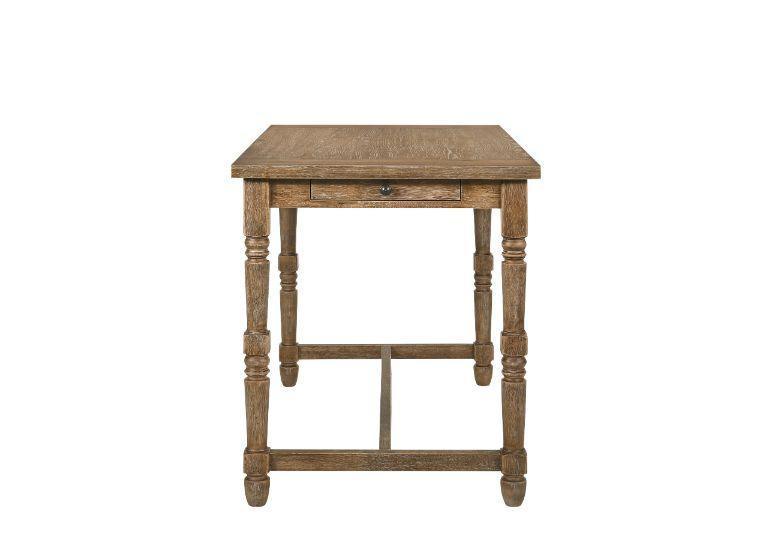 ACME Farsiris Counter Height Table, Weathered Oak Finish FredCo