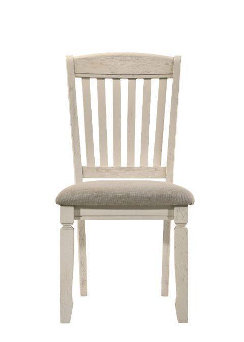 ACME Fedele Side Chair, Tan Fabric & Cream Finish FredCo