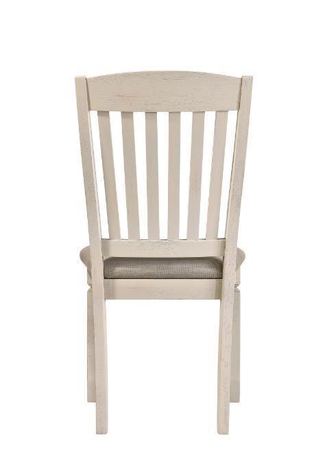 ACME Fedele Side Chair, Tan Fabric & Cream Finish FredCo