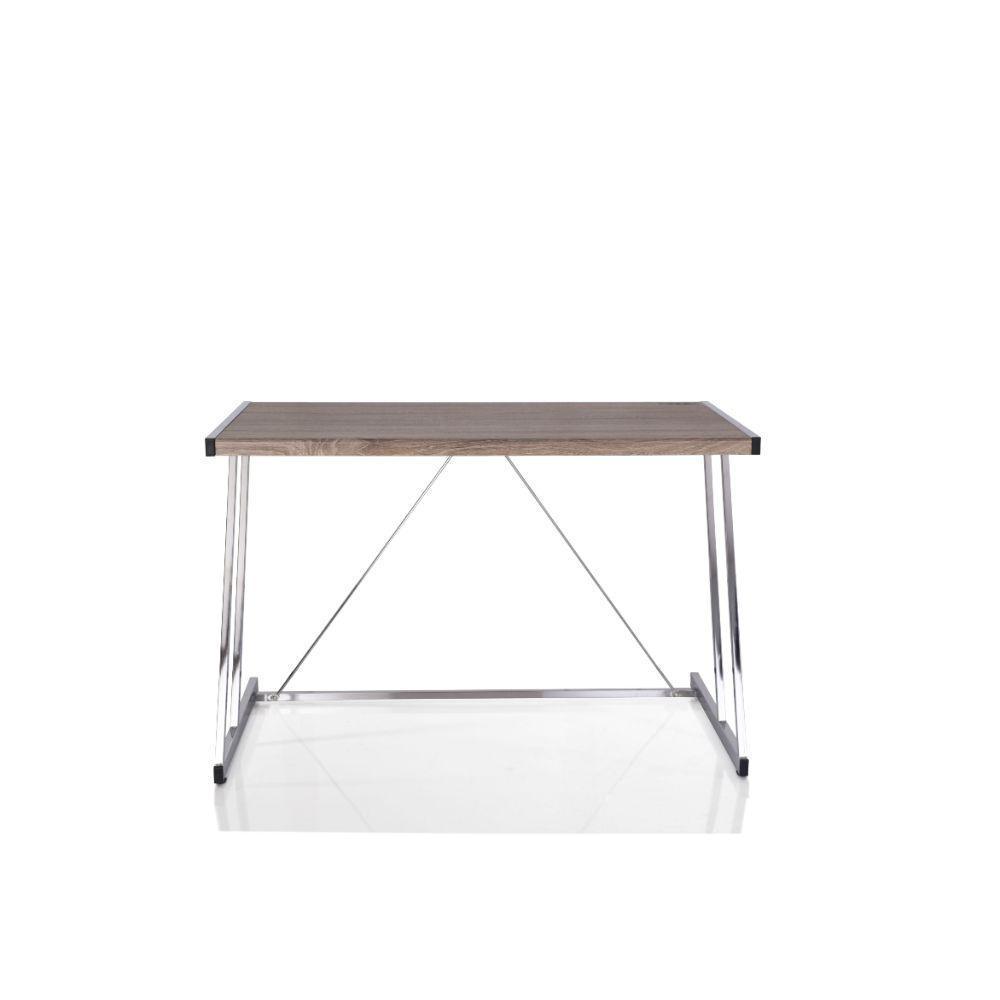 ACME Finis Desk (USB Dock), Weathered Oak & Chrome FredCo