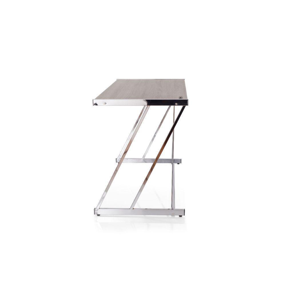 ACME Finis Desk (USB Dock), Weathered Oak & Chrome FredCo