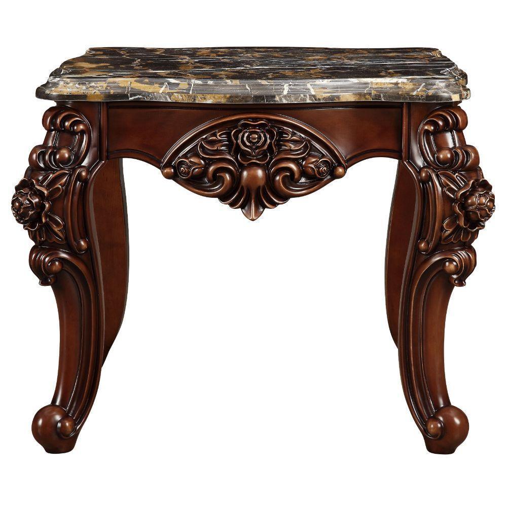ACME Forsythia End Table, Marble & Walnut FredCo