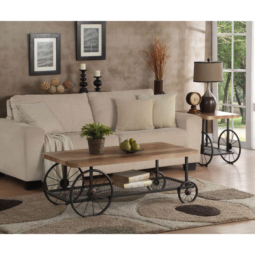 ACME Francie Coffee Table, Oak & Antique Gray FredCo