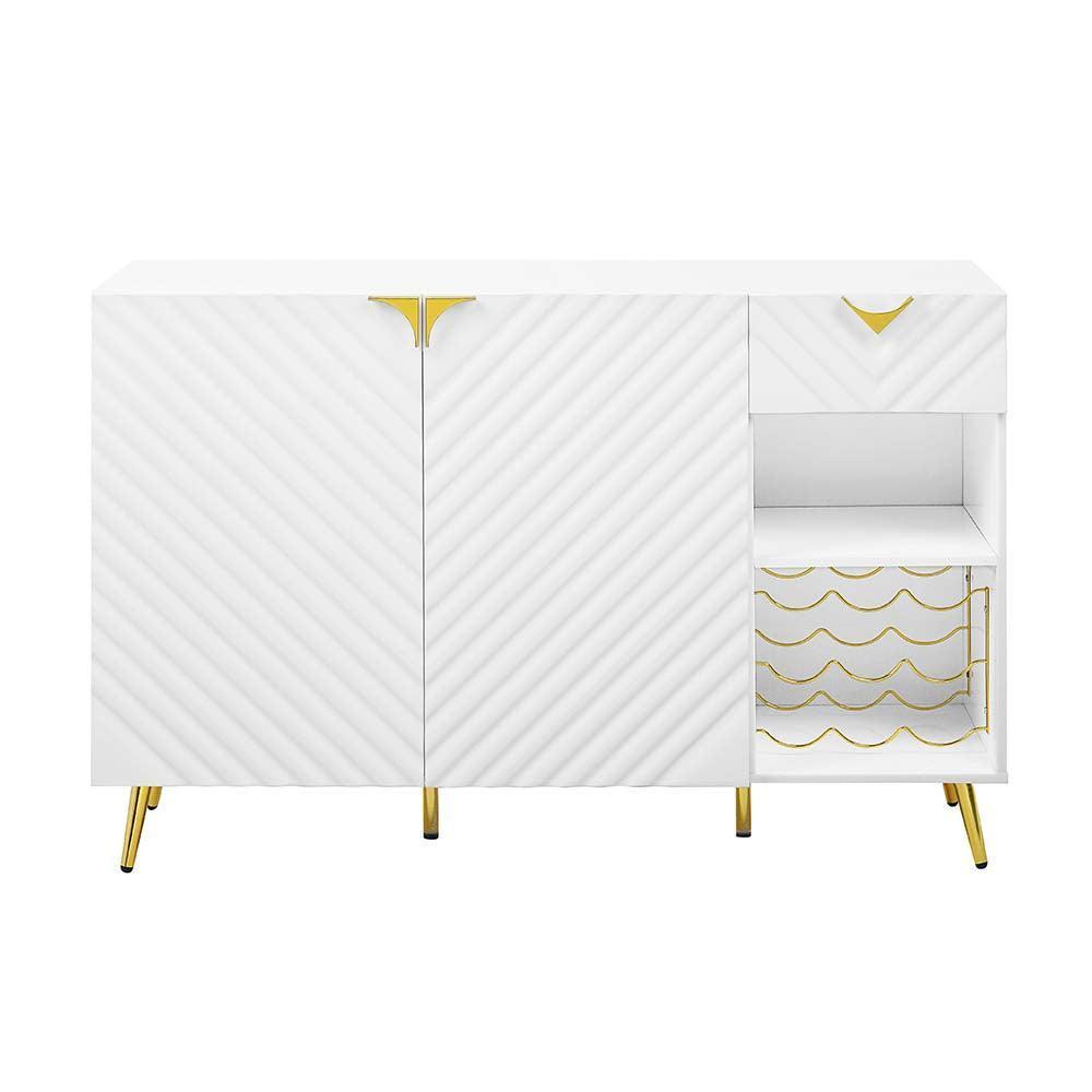 ACME Gaines Server, White High Gloss Finish FredCo